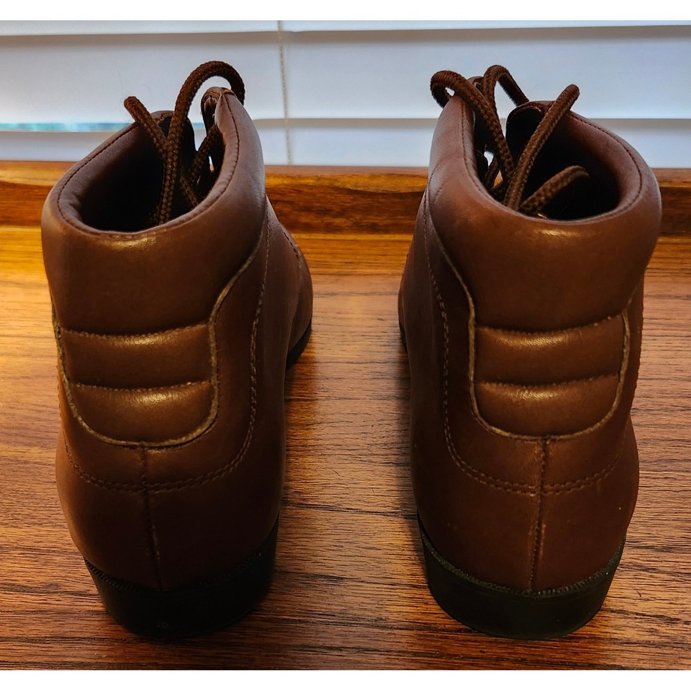 Danexx D-Austin4 Brown Leather Lace Up Ankle Boots Womens 8.5 M Plaid Lined - Picture 3 of 6
